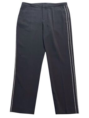 Georges Rech Paris Navy Side Embellished Double Stripe Ankle Pant (US 10/FR 42)